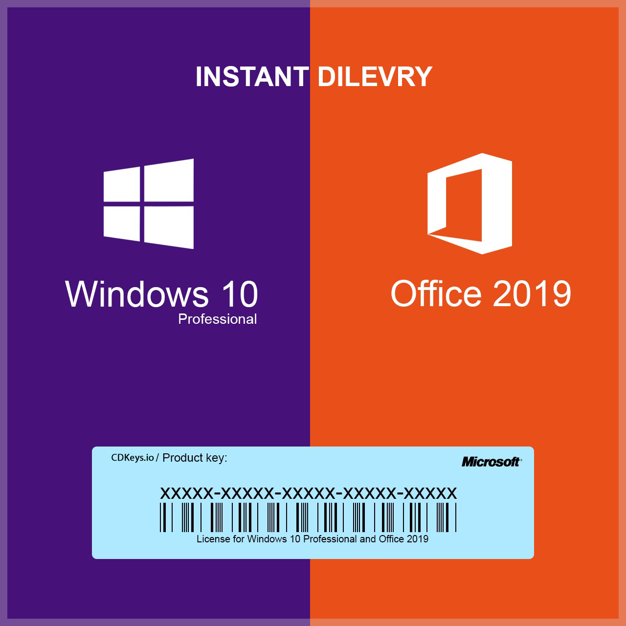 Microsoft Office 2019 Professional Plus + Windows 10 PRO 1 PC