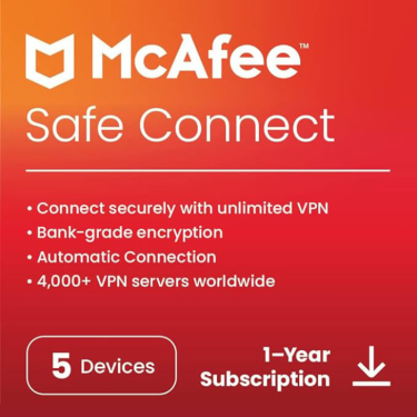 McAfee Safe Connect Premium - 5 Devices - 1 Year